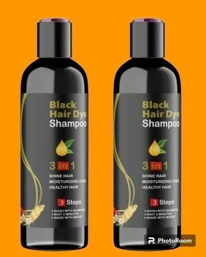 Unisex Instant Black Herbal Hair Dye Shampoo for Grey Hair Coverage 3 in 1(100ml)